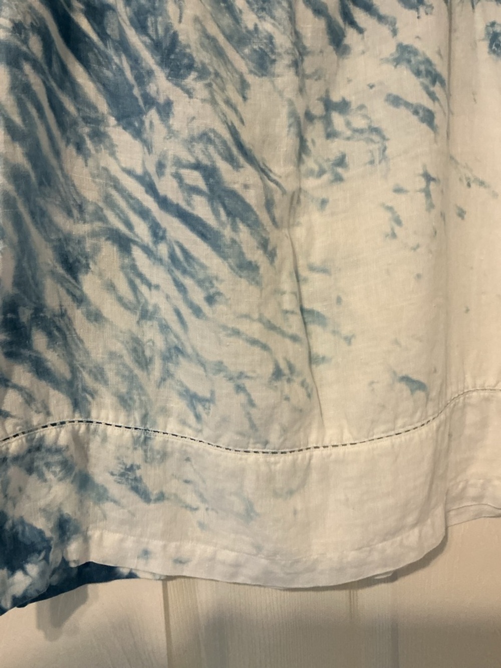 Citron Bleu Blue Tie Dye Tank Top Linen Relaxed Boho M - Picture 7 of 11